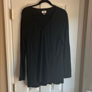 Old Navy Black Lace-Up Tunic